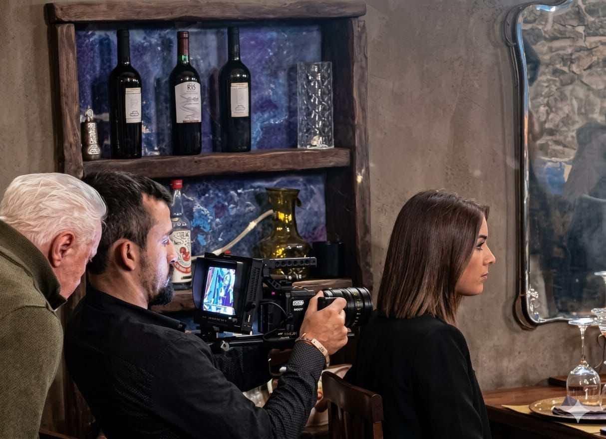 vanessa la vecchia sul set del film