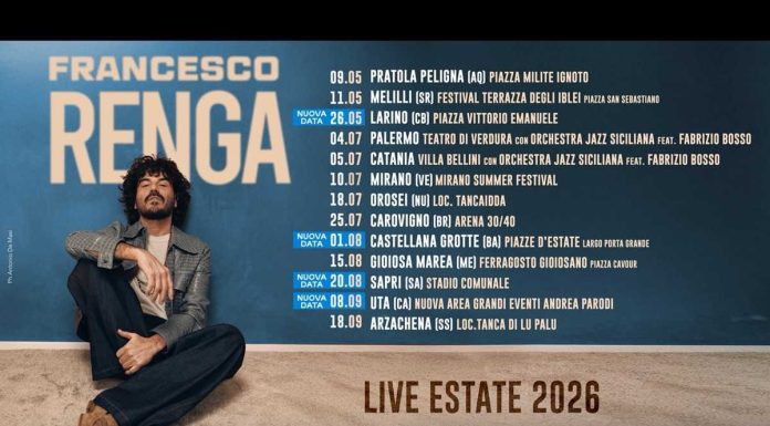 Eventi Molise del 26 maggio 2026: concerti, feste e libri in primo piano Francesco Renga Live Tour 2026