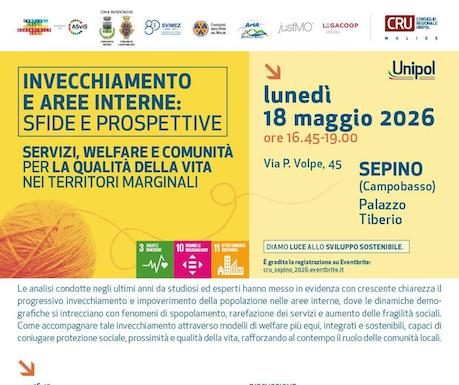 Eventi Molise del 18 maggio 2026: mostre e convegni in primo piano invecchiamento aree interne 18 maggio 2026