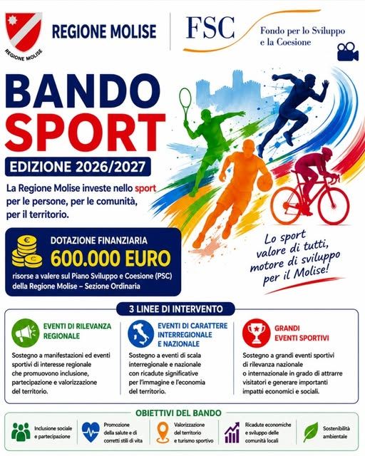 Regione Molise, 600 mila euro per eventi e manifestazioni