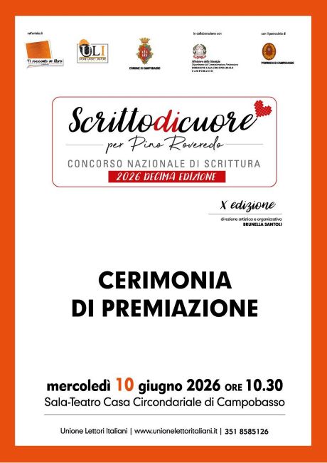 scritto di cuore premiazione 2026