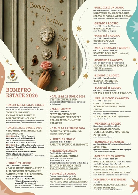 Eventi estivi 2026 Bonefro