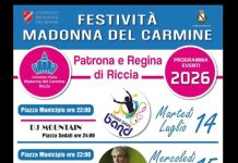 Festa Madonna del Carmine Riccia 2026: programma e Mr Rain Madonna del Carmine Riccia
