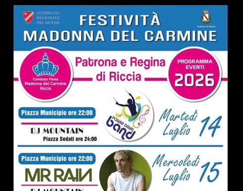 Eventi in Molise il 14 luglio 2026: gli appuntamenti del giorno Madonna del Carmine Riccia