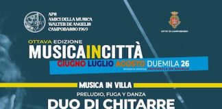A Villa De Capoa il duo Fogliaro‑Mastropietro con “Preludio, Fuga y Danza” duo di chitarre 26 luglio 2026