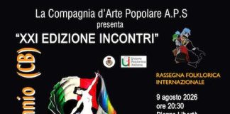 A San Giuliano del Sannio torna “Incontri”: la rassegna folklorica xxi edizione incontri