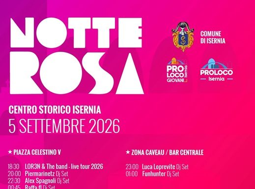 Eventi in Molise il 5 settembre 2026: gli appuntamenti del giorno Notte rosa isernia