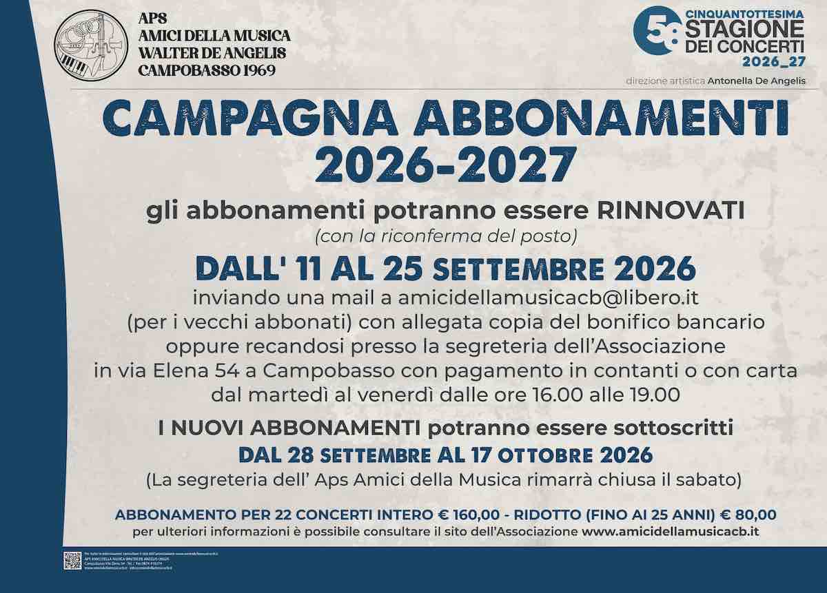 amici della musica abbonamenti 2026-2027