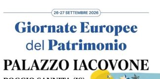 Giornate Europee del Patrimonio 2026: aperture straordinarie a Palazzo Iacovone di Poggio Sannita apertura palazzo iacovone settembre 2026