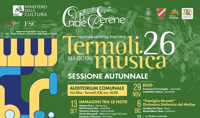 Termoli Musica 2026, presentata la Sessione Autunnale programma sessione autunnale 2026