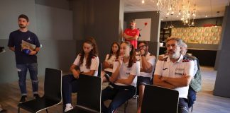 coach Sabatelli, Giacchetti e Ceré in prima fila alla club house