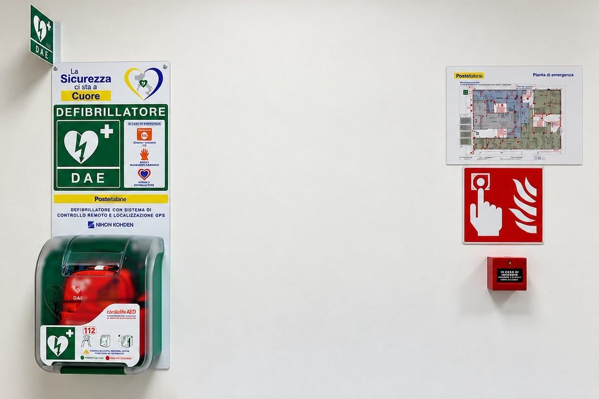defibrillatore installato ufficio postale isernia