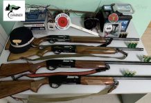 Caccia illegale in Alto Molise, sequestrati richiami acustici e armi: denunciate cinque persone fucili da caccia